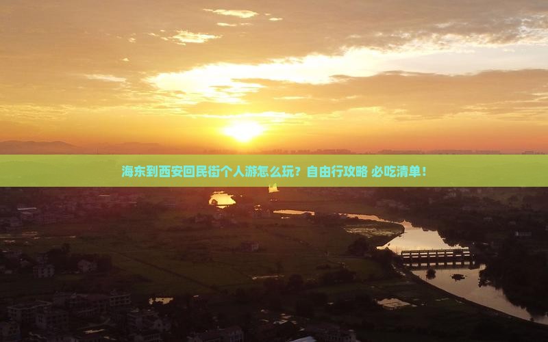 海东到西安回民街个人游