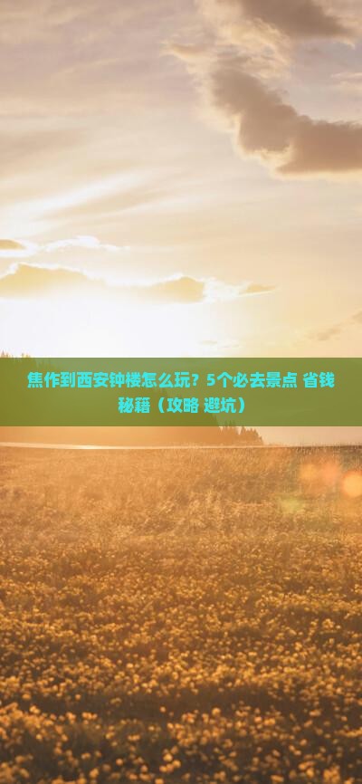 焦作到西安钟楼旅行社