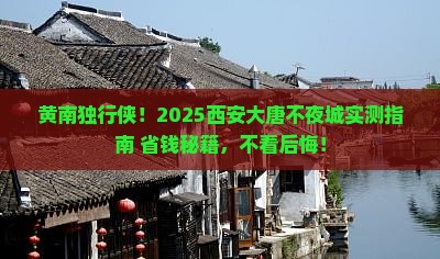 黄南到西安大唐不夜城个人游