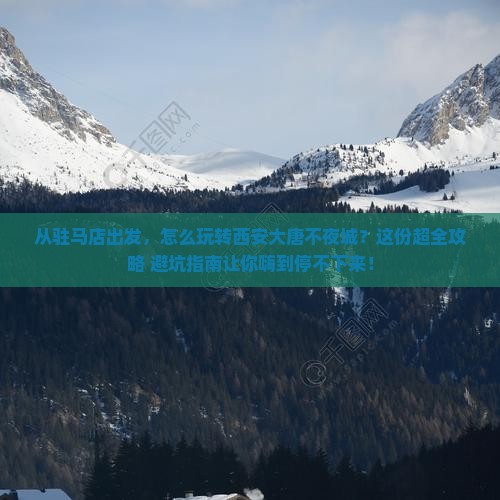 驻马店去西安大唐不夜城哪里玩