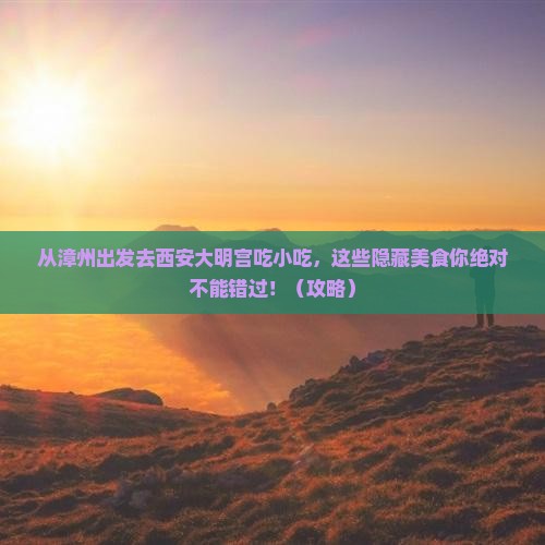 漳州去西安大明宫国家遗址公园旅游小吃