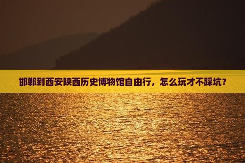 邯郸到西安陕西历史博物馆自由行