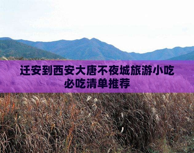迁安到西安大唐不夜城旅游小吃