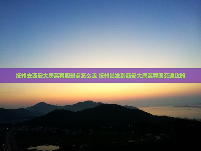 抚州去西安大唐芙蓉园景点