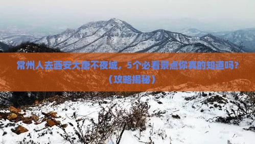 常州到西安大唐不夜城旅行社
