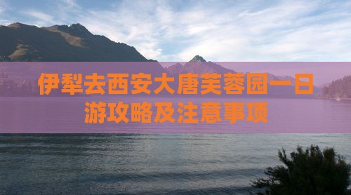 伊犁去西安大唐芙蓉园一日游