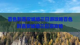 百色到西安城墙三日游