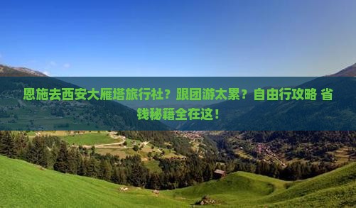 恩施去西安大雁塔旅行社