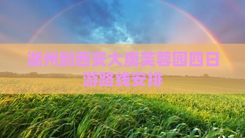 湖州到西安大唐芙蓉园四日游