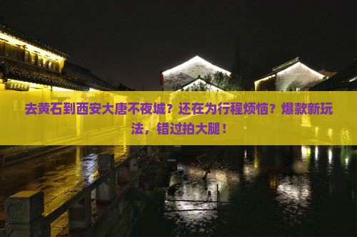 黄石到西安大唐不夜城旅行社