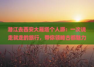 潜江去西安大雁塔个人游