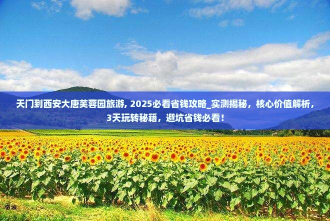 天门到西安大唐芙蓉园旅游