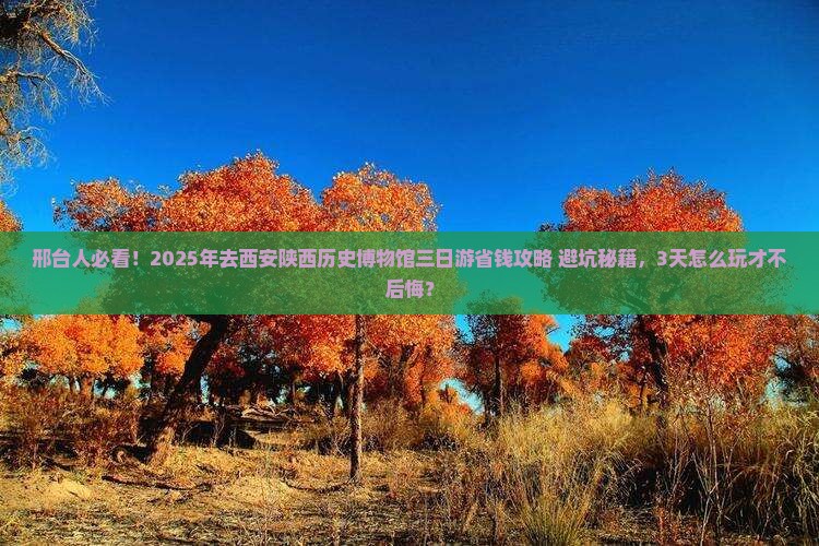 邢台去西安陕西历史博物馆三日游