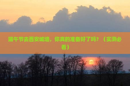 端午节到西安城墙自由行