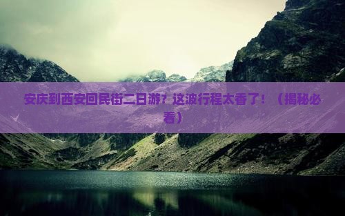 安庆到西安回民街二日游