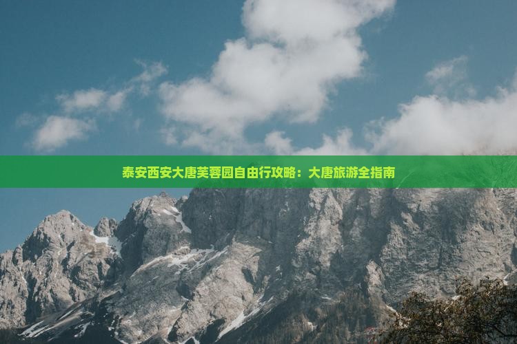 泰安去西安大唐芙蓉园自由行