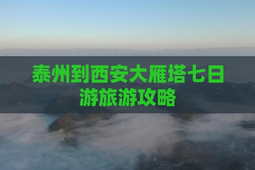 泰州到西安大雁塔七日游