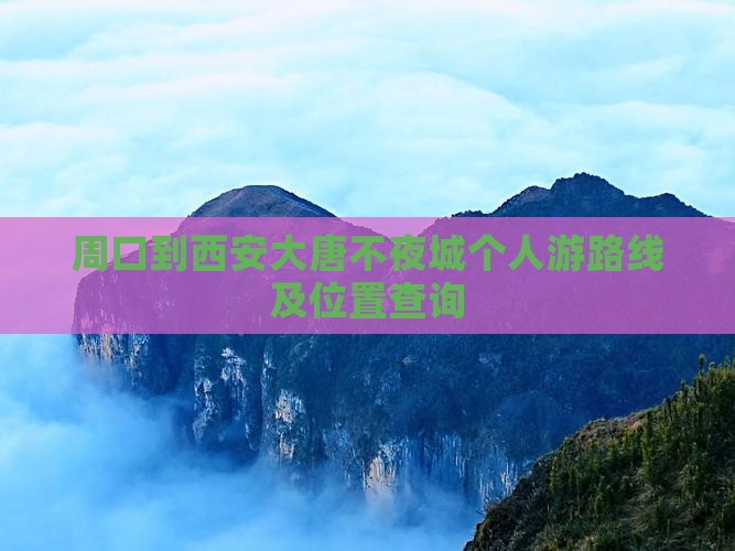周口到西安大唐不夜城个人游