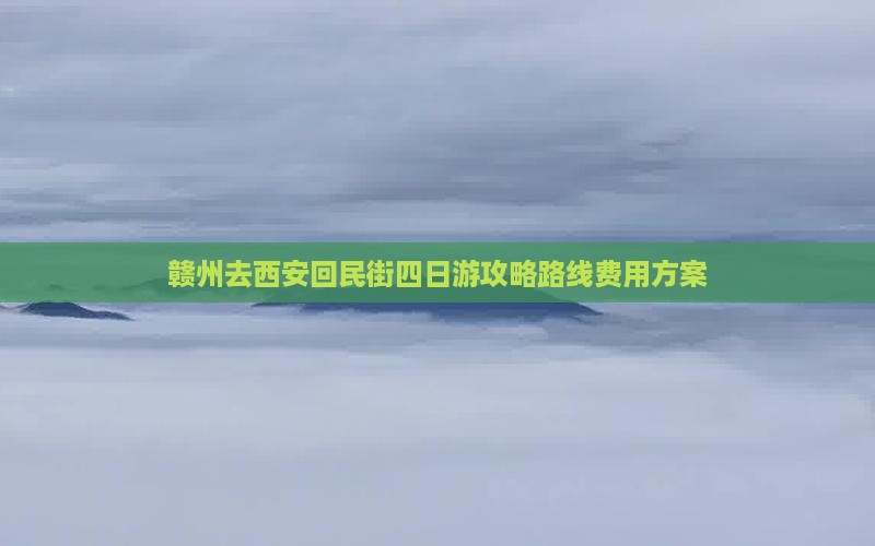 赣州去西安回民街四日游