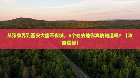张家界去西安大唐不夜城必去地