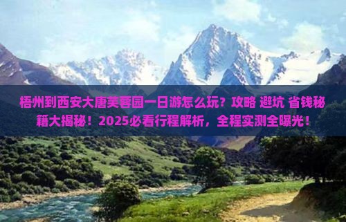 梧州到西安大唐芙蓉园一日游