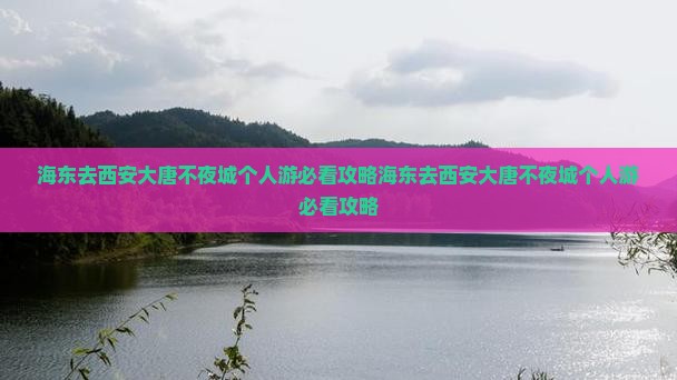 海东去西安大唐不夜城个人游
