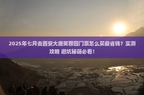 七月去西安大唐芙蓉园门票