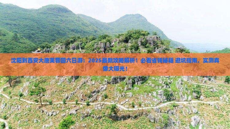 沈阳到西安大唐芙蓉园六日游