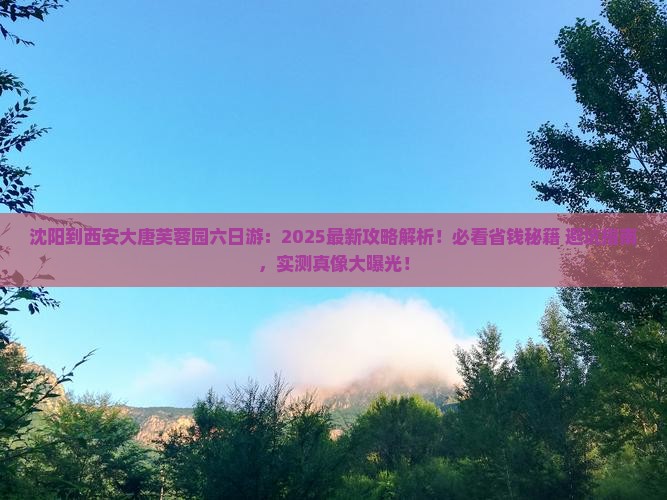 沈阳到西安大唐芙蓉园六日游