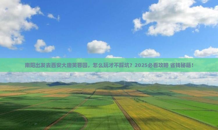 南阳去西安大唐芙蓉园攻略