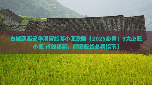 白城到西安华清宫旅游小吃 白城到西安华清宫旅游小吃