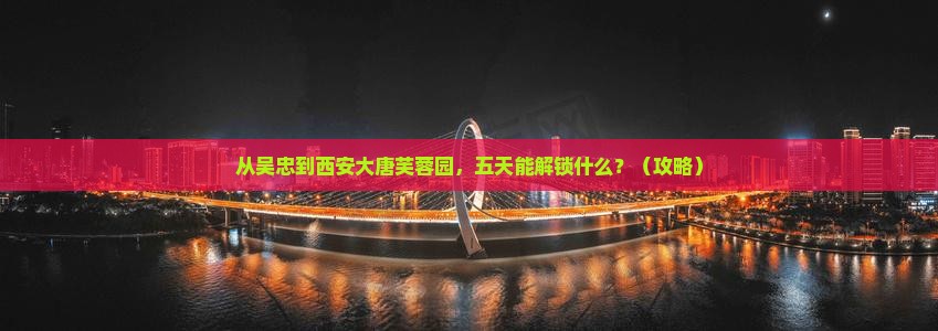 吴忠到西安大唐芙蓉园五日游
