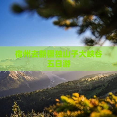 宿州去新疆独山子大峡谷五日游