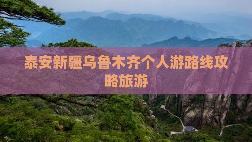 泰安去新疆乌鲁木齐个人游