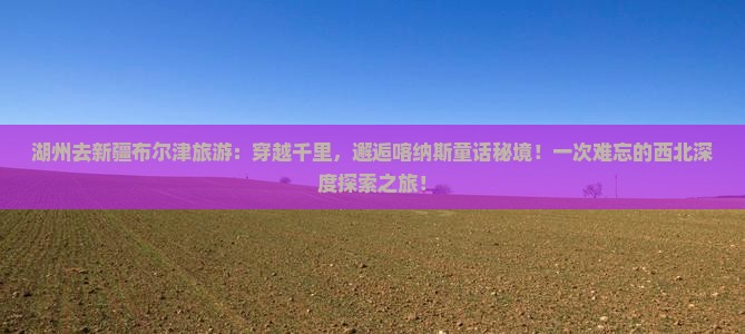 湖州去新疆布尔津旅游