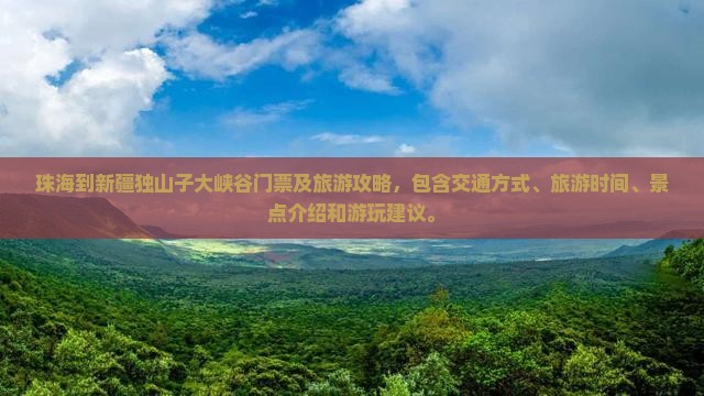 珠海到新疆独山子大峡谷门票