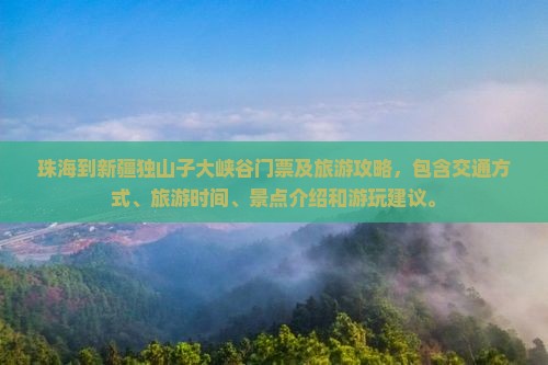珠海到新疆独山子大峡谷门票