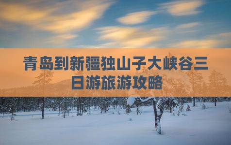 青岛到新疆独山子大峡谷三日游