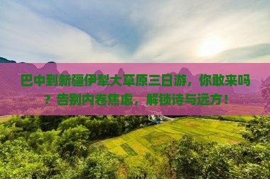 巴中到新疆伊犁大草原三日游