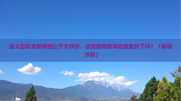 遵义去新疆独山子大峡谷必去地