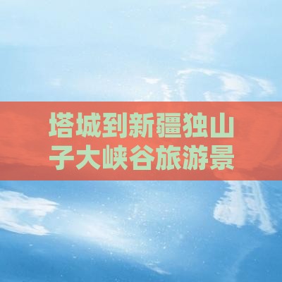 塔城到新疆独山子大峡谷自由团
