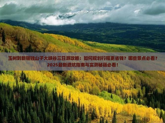 玉树到新疆独山子大峡谷三日游