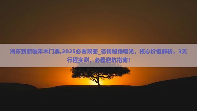 海东到新疆禾木门票