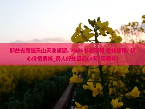 邢台去新疆天山天池旅游