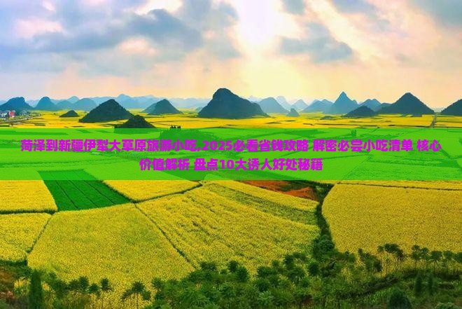菏泽到新疆伊犁大草原旅游小吃