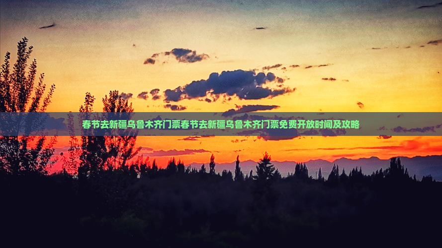 春节去新疆乌鲁木齐门票