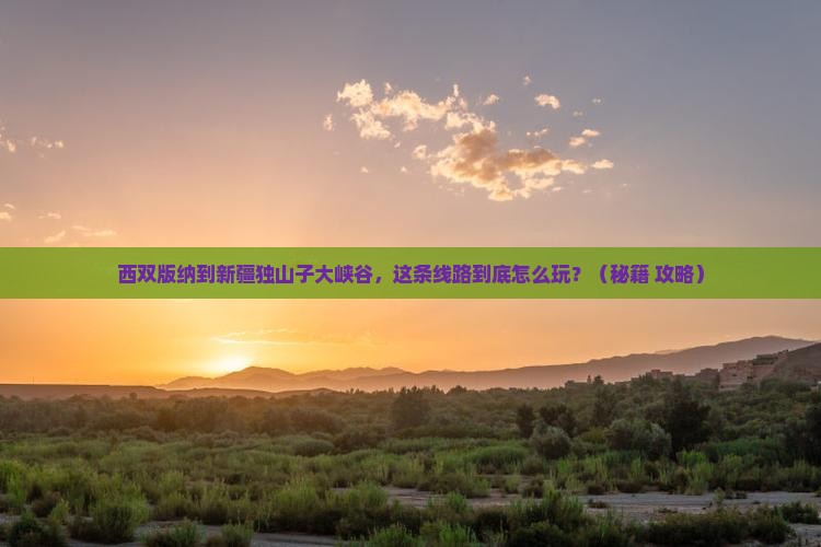 西双版纳到新疆独山子大峡谷哪里玩