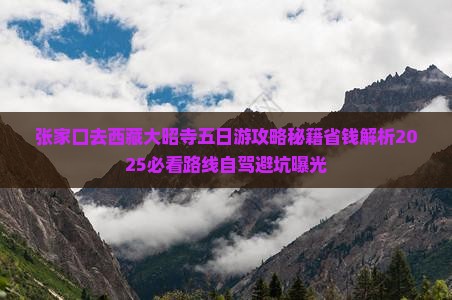 张家口去西藏大昭寺五日游