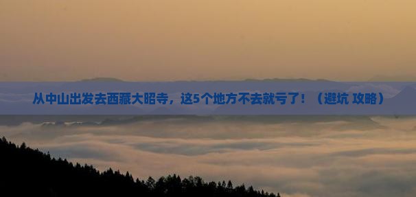 中山去西藏大昭寺必去地
