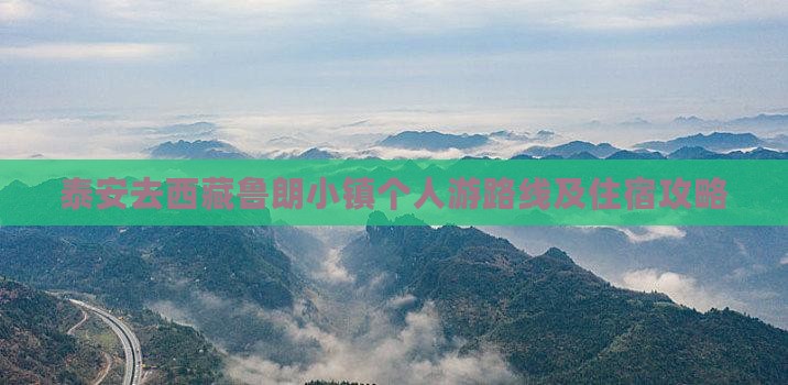 泰安去西藏鲁朗小镇个人游